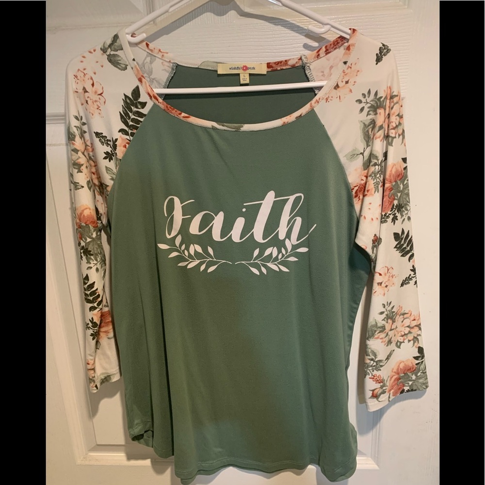 “Faith” 3/4 sleeve top